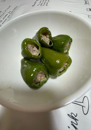 小さめピーマンの肉詰め【四毒抜き】-レシピのメイン写真