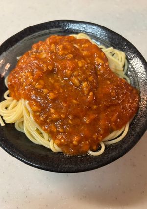 レンジで簡単！ミートソースの格上げ増量！-レシピのメイン写真