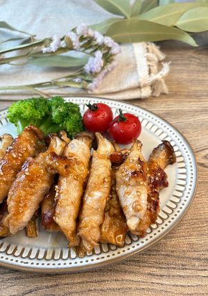 ボリューム満点！エリンギ肉巻き-レシピのメイン写真