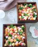 シャキシャキ！ワサビ菜のバラ寿司