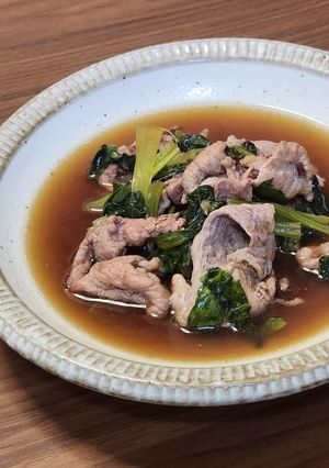 豚肉と小松菜のうま汁煮-レシピのメイン写真