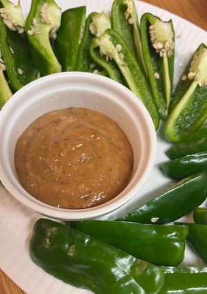 野菜を食べる味噌マヨと生ピーマン-レシピのメイン写真