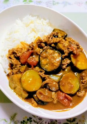 簡単昼食・夏の夕飯ワンプレート牛こま夏野菜カレー-レシピのメイン写真