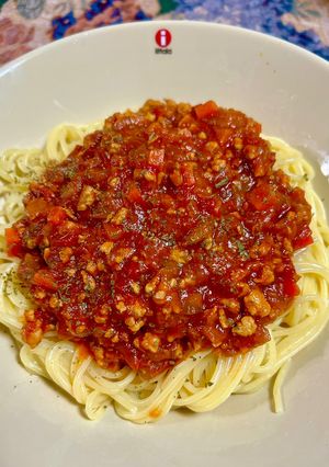 ミートソースパスタ-レシピのメイン写真