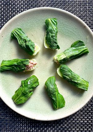 青梗菜で皮無しシュウマイ-レシピのメイン写真