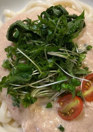 クリーミー豆腐明太うどん-レシピのメイン写真