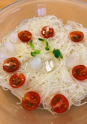 冷やし素麺●いろどりプチトマト素麺-レシピのメイン写真