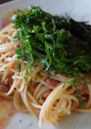 梅干と納豆の時短パスタ-レシピのメイン写真
