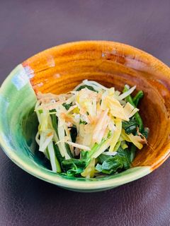 白だしで*ほうれん草と黄ニラのお浸し-レシピのメイン写真