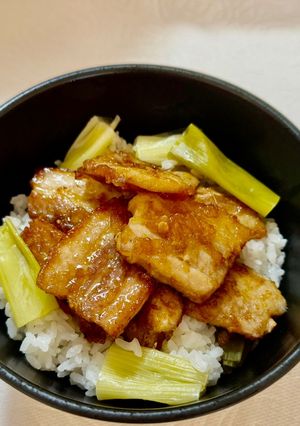 トロットロねぎの梅テリヤキポーク♡極上丼！-レシピのメイン写真