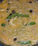 海老シチュールーを使ったクリームパスタ