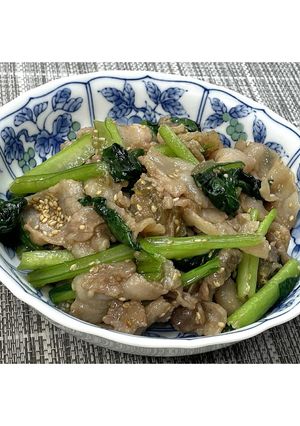 豚肉と小松菜のにんにく醤油炒め★動画あり-レシピのメイン写真