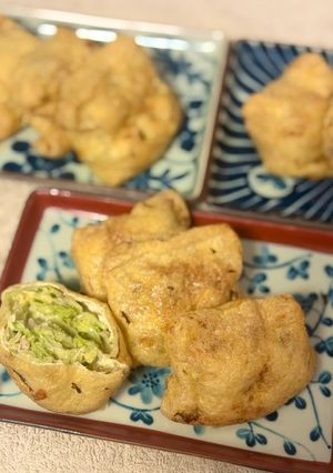 ツナキャベツで油揚げの包み焼き-レシピのメイン写真