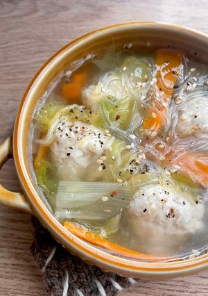すぐできる⭐︎鶏団子の春雨スープ-レシピのメイン写真