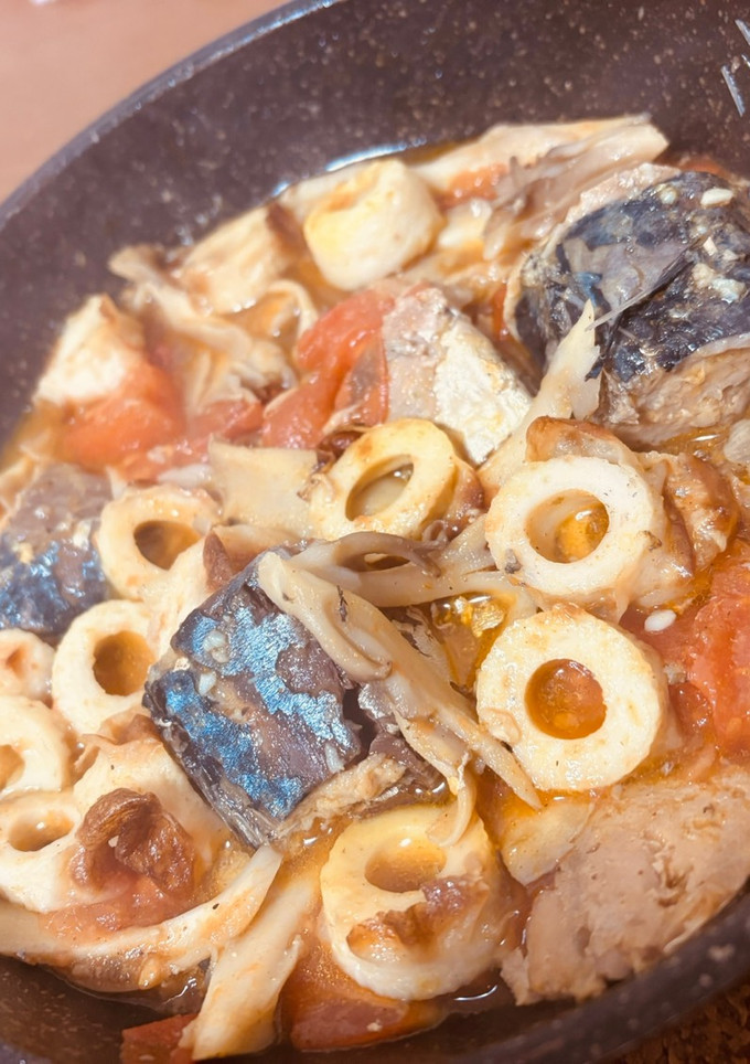 サバ缶のトマト煮込みアヒージョ風-レシピのメイン写真