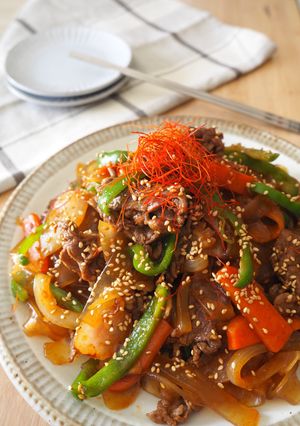 タンミョンで牛肉チャプチェ-レシピのメイン写真