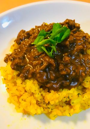 レトルト●挽肉カレー＆ターメリックライス-レシピのメイン写真
