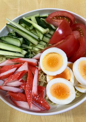 簡単⭐️酢醤油ダレの🧡冷やし中華-レシピのメイン写真
