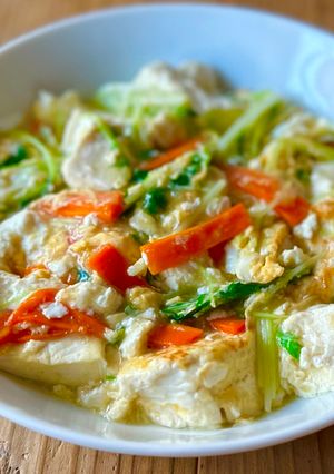 m水菜と豆腐の中華風あんかけ-レシピのメイン写真