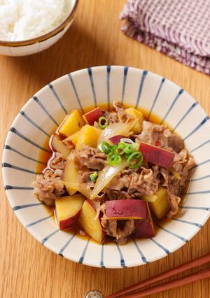 牛肉とさつまいもの甘辛煮-レシピのメイン写真