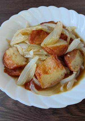 新玉ねぎとさつま揚げの煮物-レシピのメイン写真