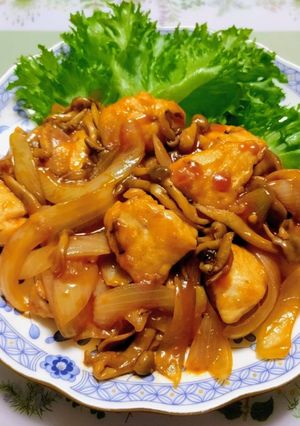 簡単夕飯昼食！鶏ささみ茸ポークチャップ風おつまみ-レシピのメイン写真