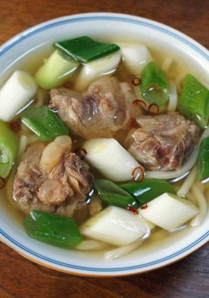 豚軟骨と白ねぎのうどん-レシピのメイン写真