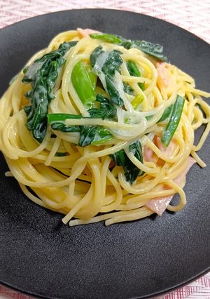 ほうれん草のクリームパスタ-レシピのメイン写真