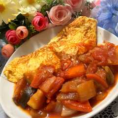 รูปของ 残ったラタトイユで♪チーズオムレツ