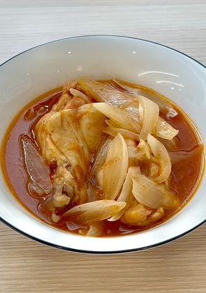 防災レシピ🍲湯煎で作る鶏手羽トマト煮込み-レシピのメイン写真