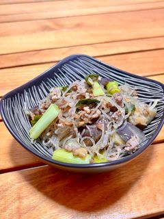 揚げ茄子と春雨の炒め物-レシピのメイン写真
