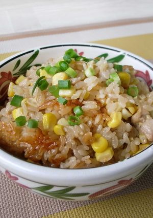 我が家の鶏肉入りとうもろこしご飯-レシピのメイン写真