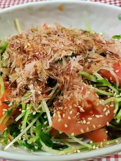 豆苗トマトのおかかぽん酢和え-レシピのメイン写真
