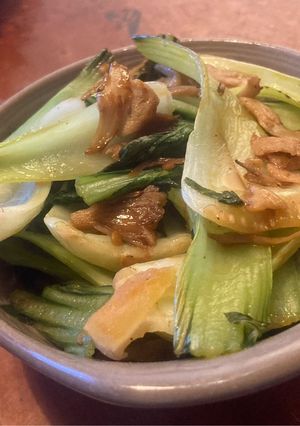 ちんげん菜と舞茸のバター炒め-レシピのメイン写真