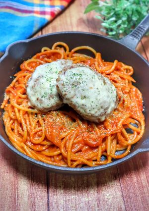 チーズナポリタンハンバーグ-レシピのメイン写真