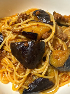 超簡単!揚げなす入りボロネーゼ風パスタ-レシピのメイン写真