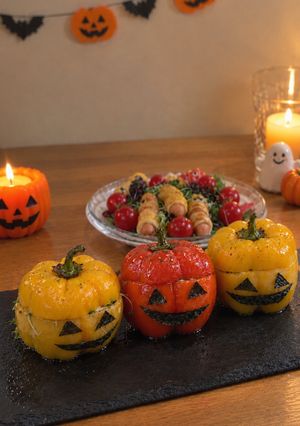 ハロウィン🎃ジャックオランタンの肉詰め-レシピのメイン写真