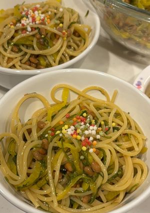 子供爆食！納豆とめかぶの和風パスタ-レシピのメイン写真