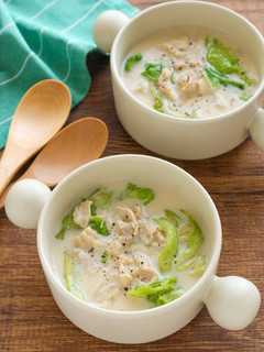 中華風♡豚肉とレタスの豆乳スープ-レシピのメイン写真