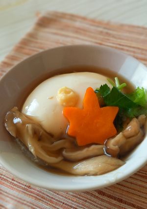 きのこ餡かけの湯葉入り豆腐-レシピのメイン写真