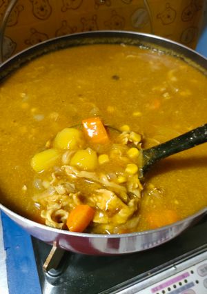 牛肉と豚肉の甘いさつま芋入りコーンカレー-レシピのメイン写真