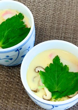 フライパンで雪中椎茸の茶碗蒸し-レシピのメイン写真