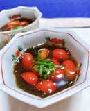 ☆簡単味つけもずくとトマトの和えもの♬