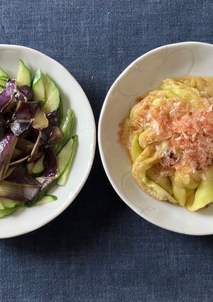 トロトロ茄子のお浸しと炒めた皮でもう一品-レシピのメイン写真