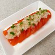 トマトスライスの新玉ねぎ塩麹ドレッシング