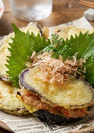 鶏ひき肉で♪なすのはさみ揚げ-レシピのメイン写真