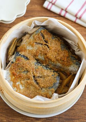 せいろで簡単♪さばとごぼうのごま味噌蒸し-レシピのメイン写真