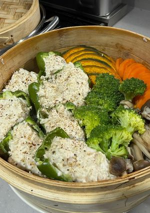 栄養たっぷりピーマンの肉詰めせいろ蒸し-レシピのメイン写真