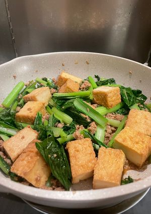 小松菜と厚揚げの肉味噌炒め-レシピのメイン写真