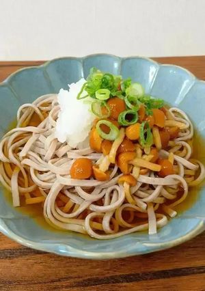 冷麺☆なめこと&大根おろしの冷やし蕎麦♪-レシピのメイン写真